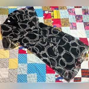 Sangria black and white spiral patterned maxi dress.